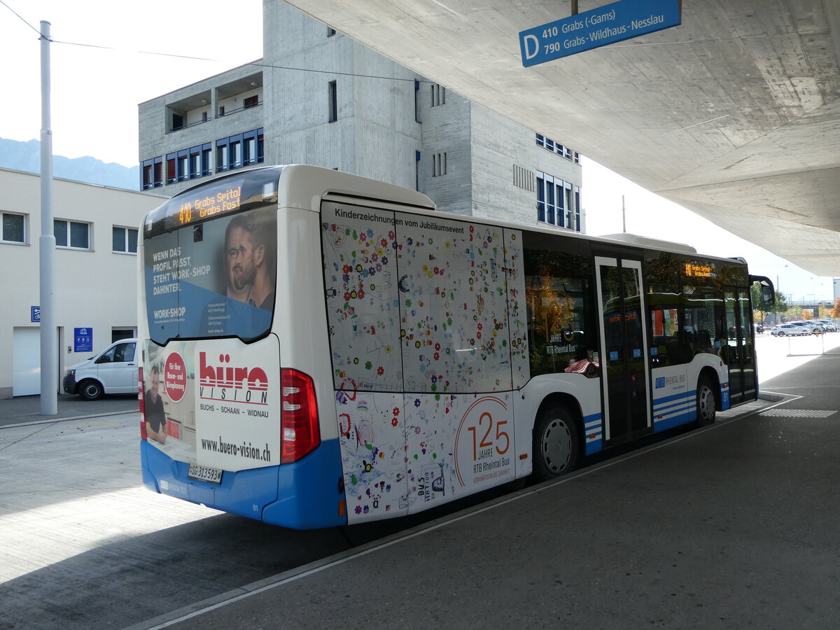 (240'927) - RTB Altst�tten - Nr. 81/SG 313'593 - Mercedes am 11. Oktober 2022 beim Bahnhof Buchs