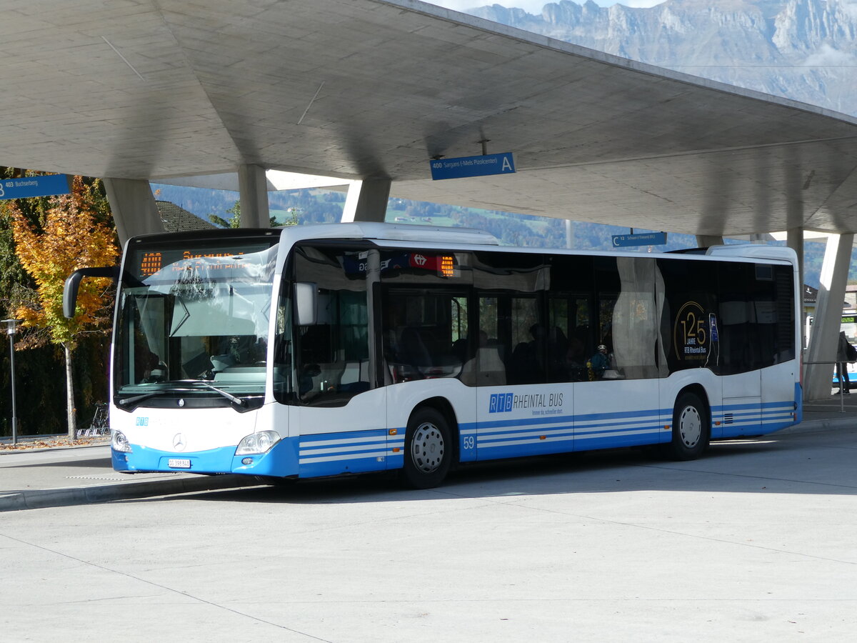 (240'988) - RTB Altst�tten - Nr. 59/SG 398'840 - Mercedes am 11. Oktober 2022 beim Bahnhof Buchs