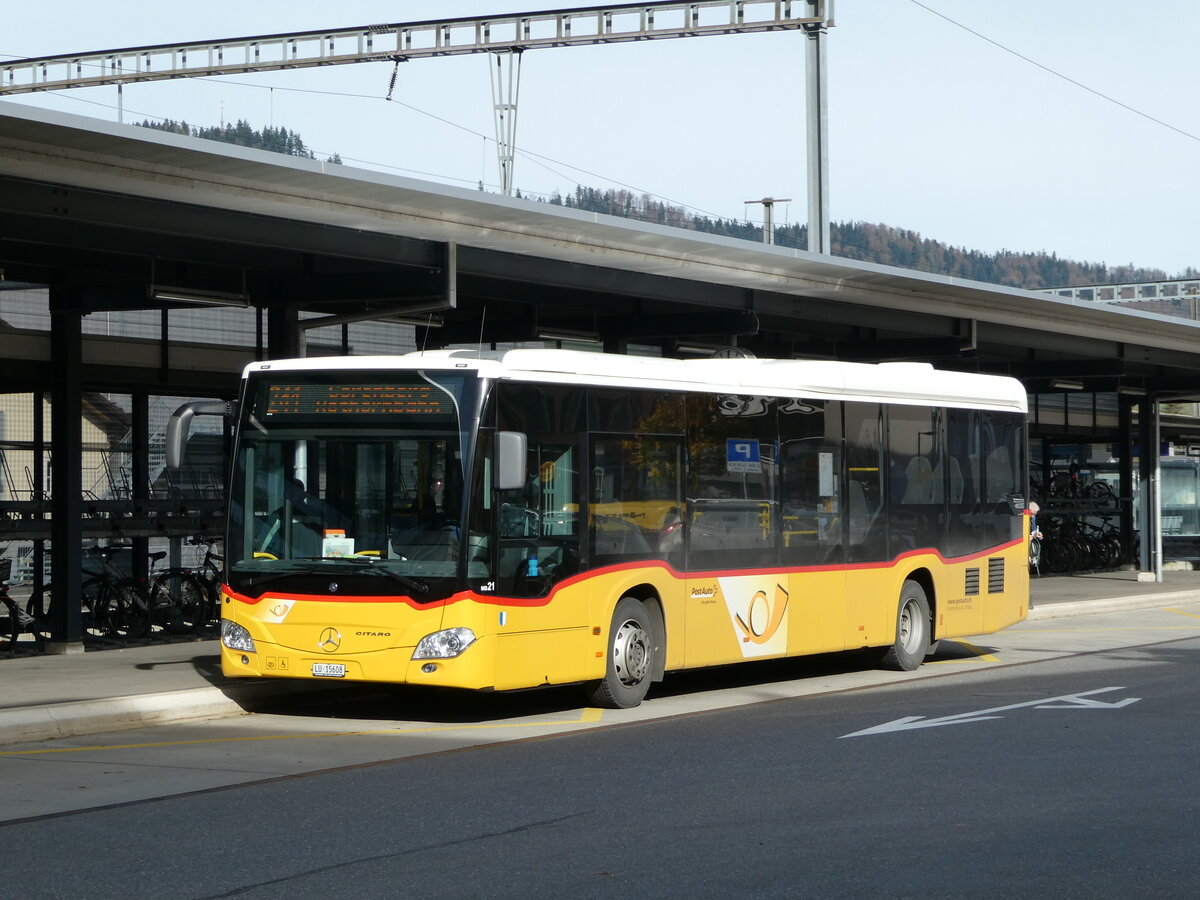 (242'403) - Amstein, Willisau - Nr. MB 21/LU 15'608 - Mercedes (ex Schnider, Sch�pfheim) am 11. November 2022 beim Bahnhof Sch�pfheim