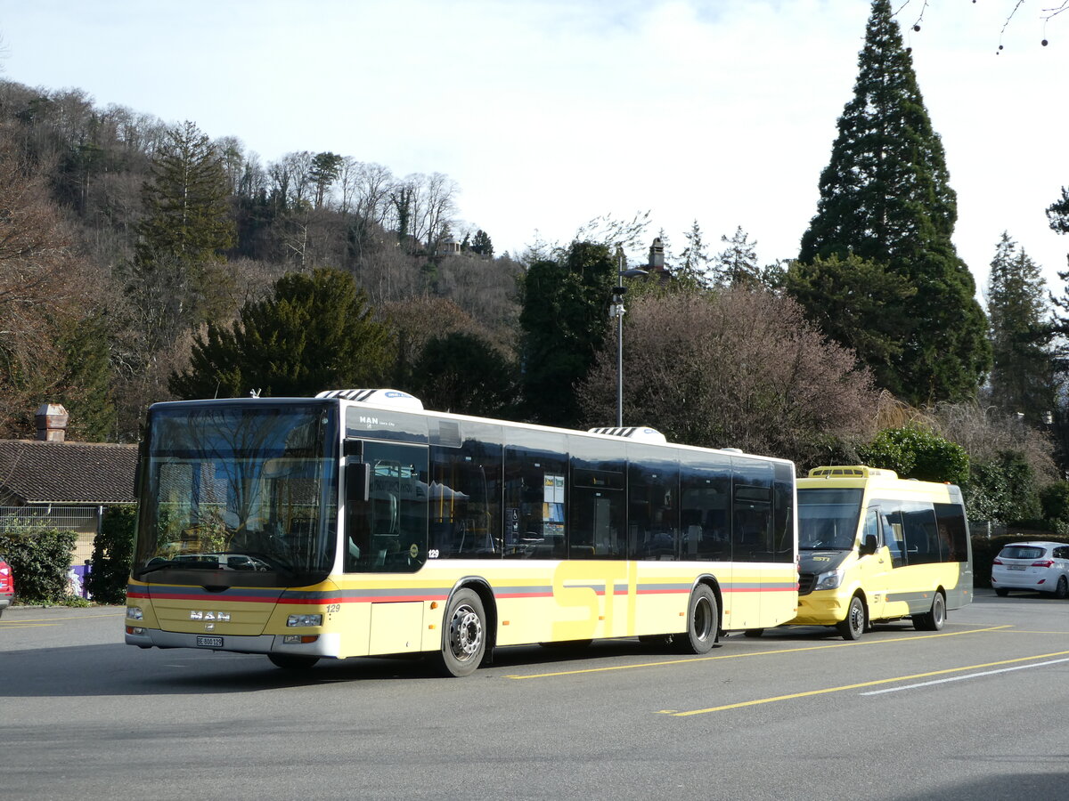 (244'277) - STI Thun - Nr. 129/BE 800'129 - MAN am 29. Dezember 2022 bei der Schiffl�ndte Thun