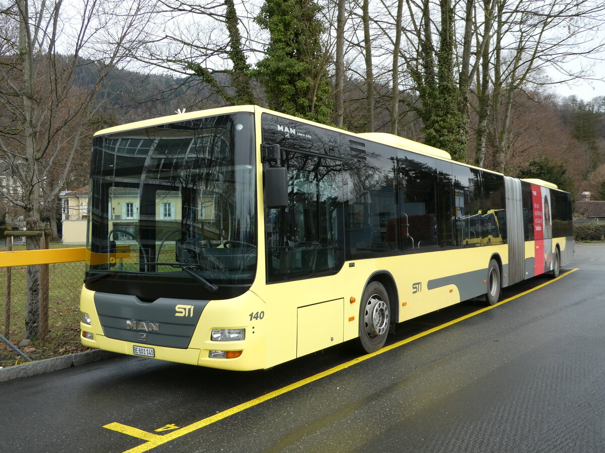(244'279) - STI Thun - Nr. 140/BE 801'140 - MAN am 30. Dezember 2022 bei der Schiffl�ndte Thun