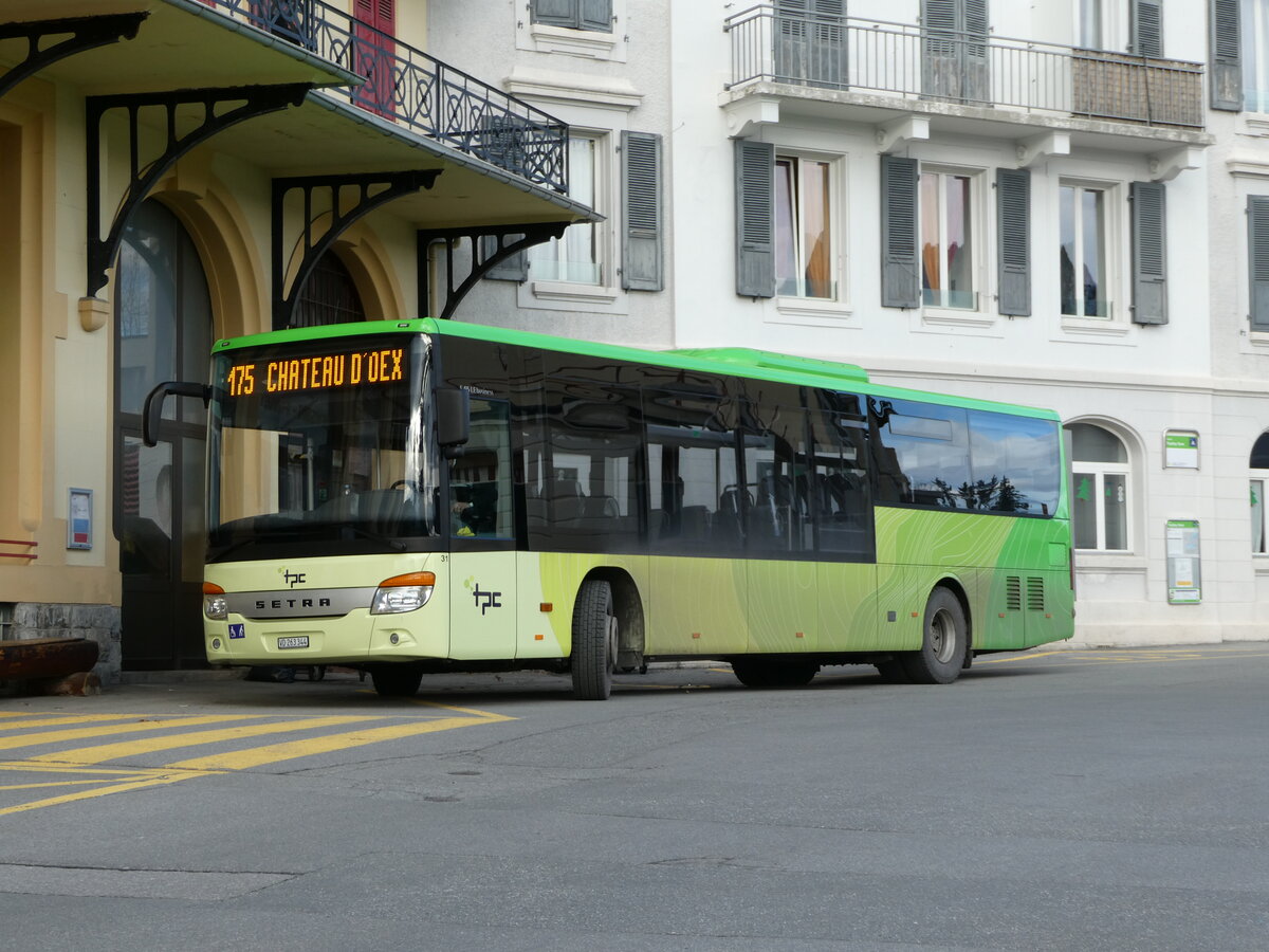 (244'389) - TPC Aigle - Nr. 31/VD 263'344 - Setra (ex Vol�nbusz, H-Budapest) am 2. Januar 2023 beim Bahnhof Leysin-Feydey