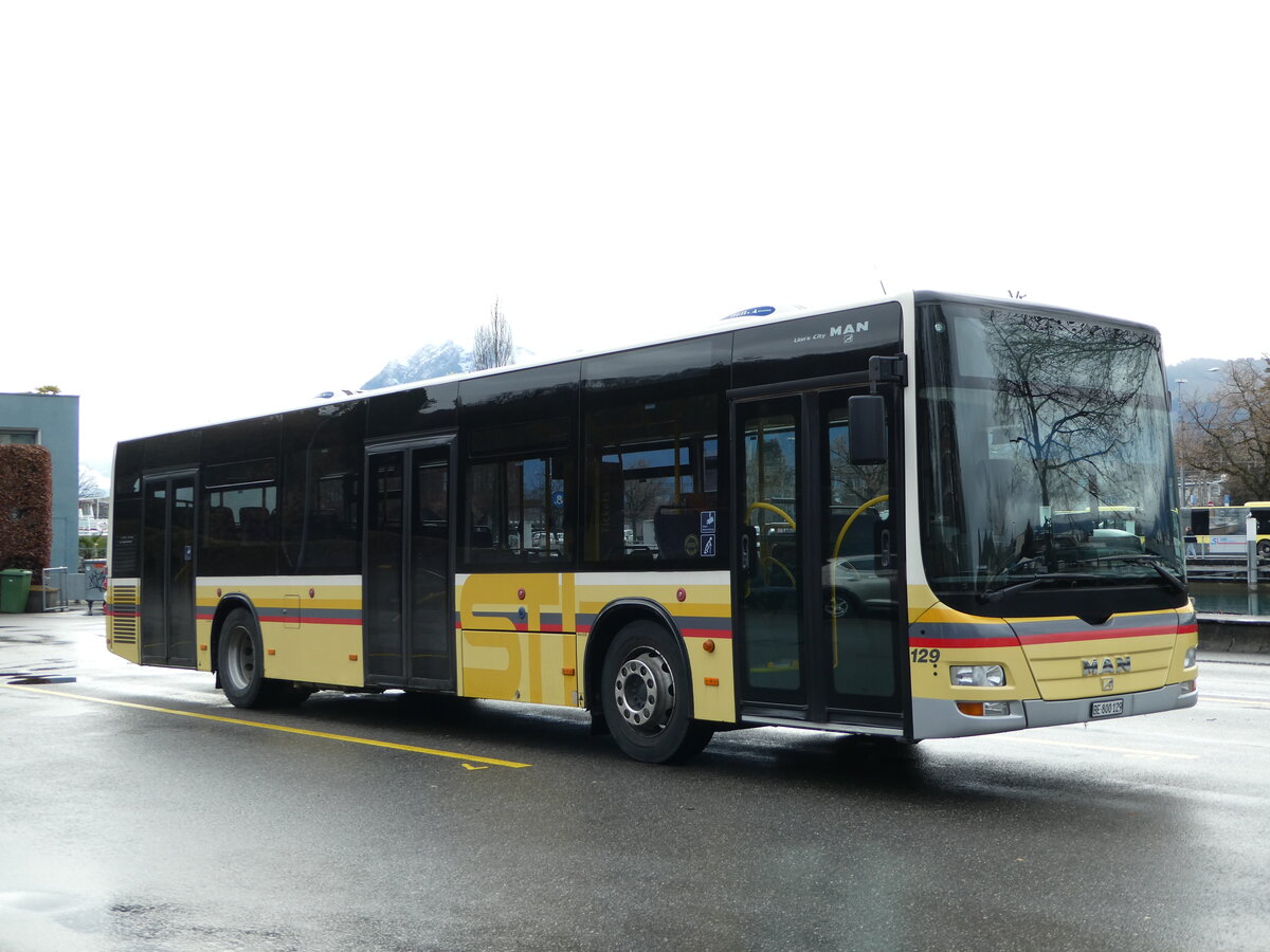(244'449) - STI Thun - Nr. 129/BE 800'129 - MAN am 5. Januar 2023 bei der Schiffl�ndte Thun