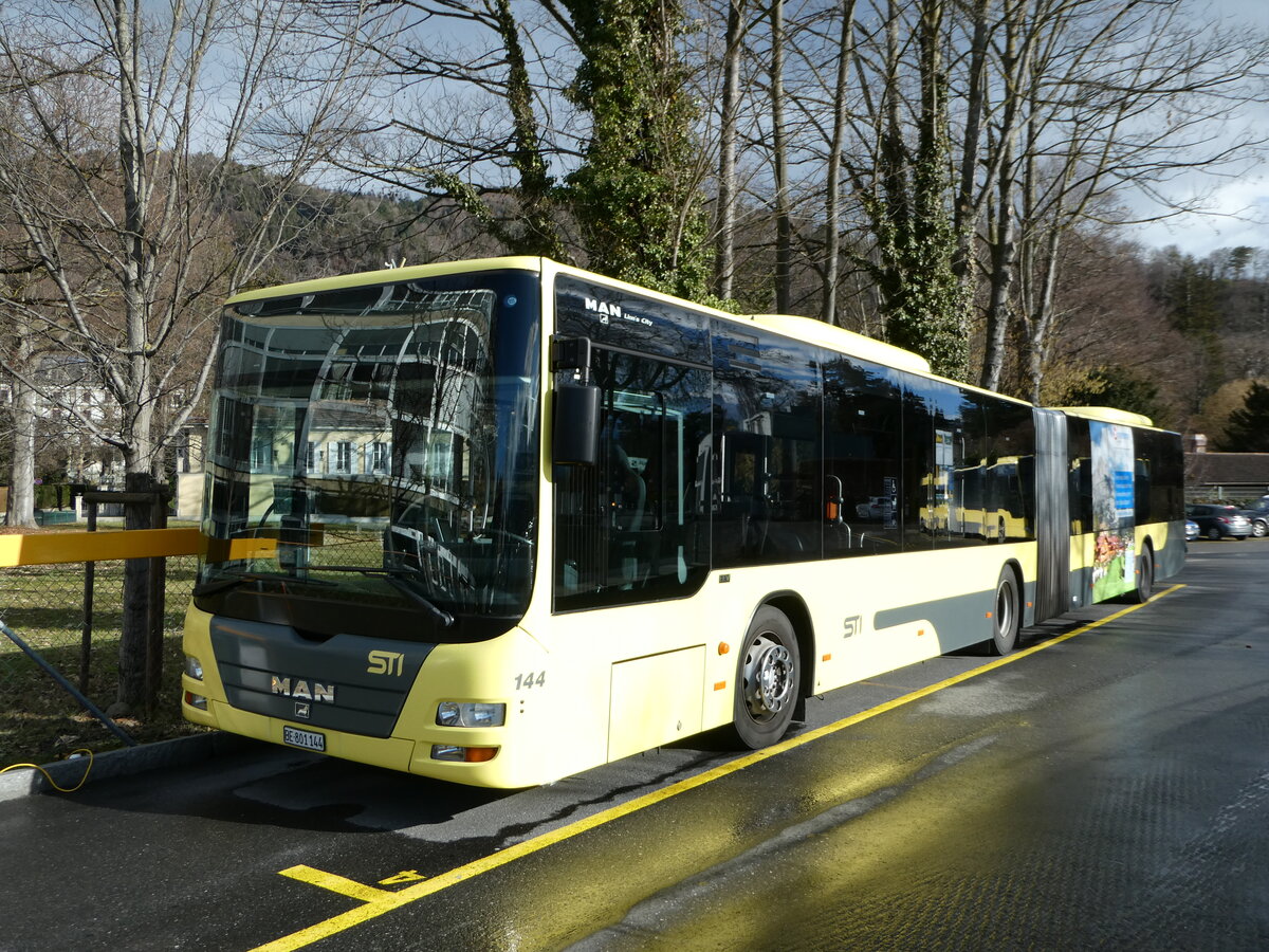 (245'000) - STI Thun - Nr. 144/BE 801'144 - MAN am 13. Januar 2023 bei der Schiffl�ndte Thun