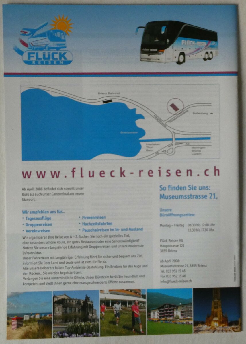 (246'063) - Fl�ck Reisen-Reiseprogramm 2008 am 12. Februar 2023 in Thun (R�ckseite)