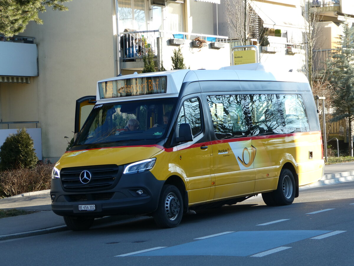 (246'089) - PostAuto Bern - BE 656'302/PID 11'649 - Mercedes (ex L�di, Uetendorf) am 12. Februar 2023 in Thun-Lerchenfeld, Waldeck