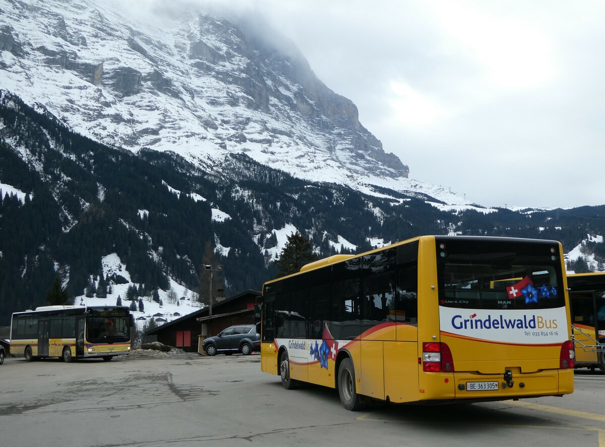 (246'241) - Grindelwaldbus, Grindelwald - Nr. 19/BE 363'305 - MAN/G�ppel am 17. Februar 2023 beim Bahnhof Grindelwald