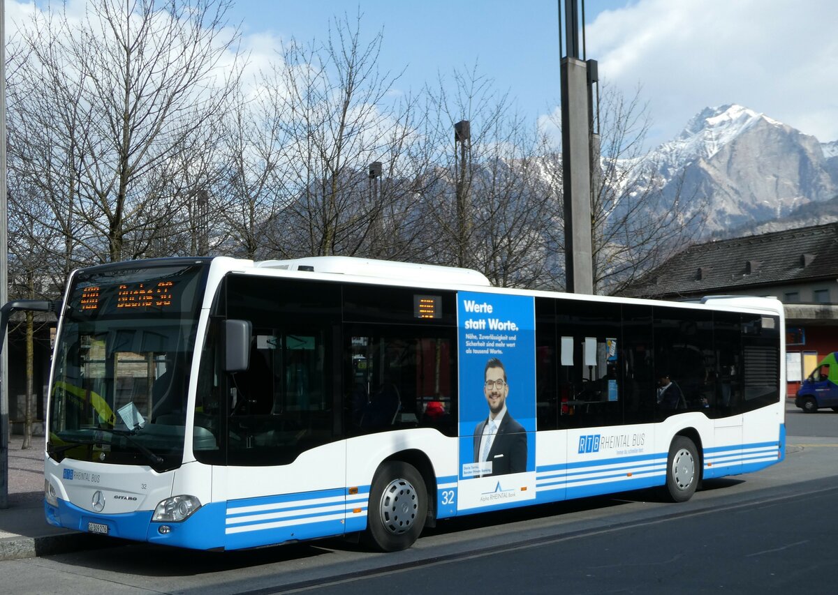 (246'517) - RTB Altst�tten - Nr. 32/SG 309'276 - Mercedes am 24. Februar 2023 beim Bahnhof Sargans