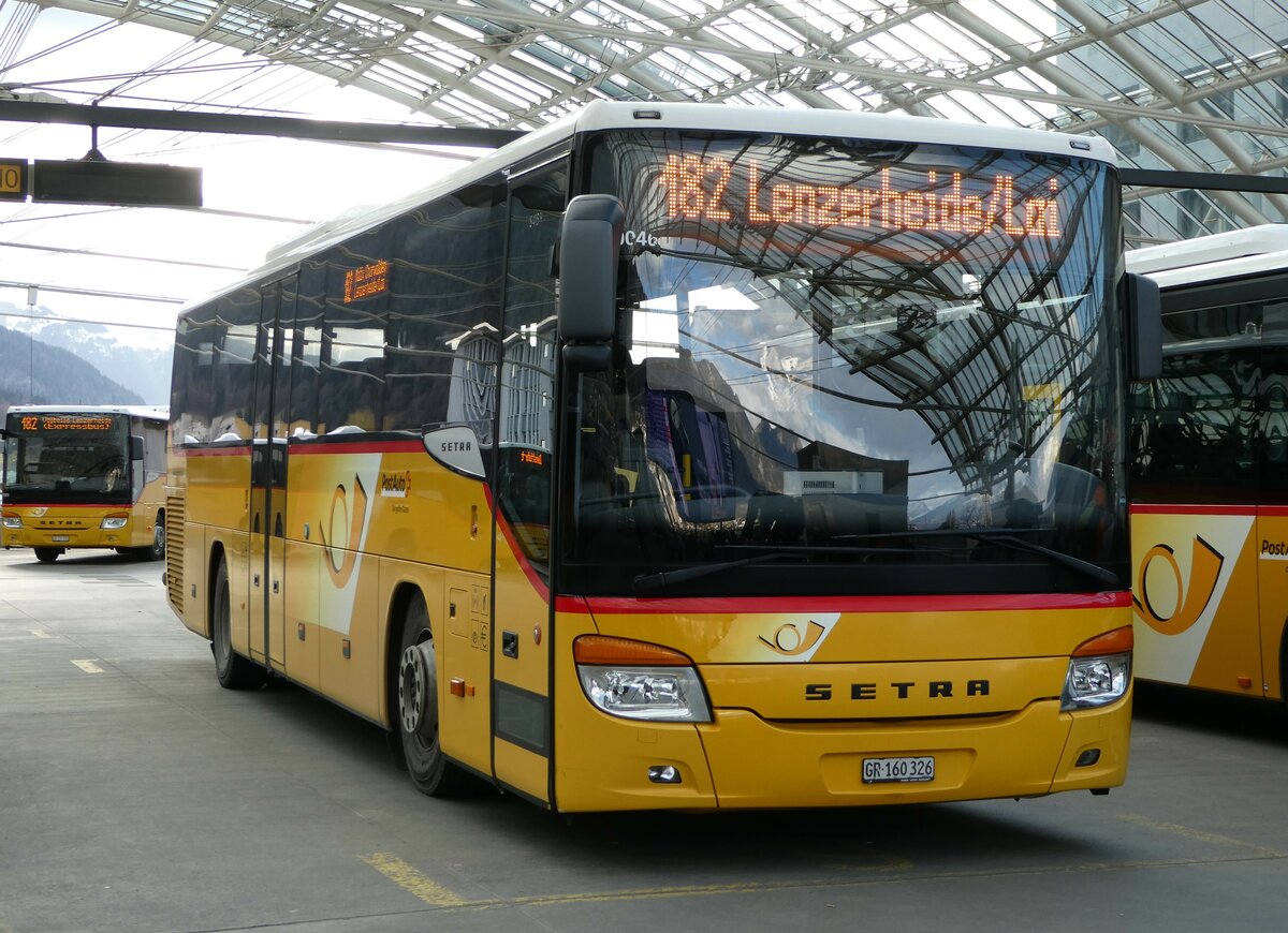 (246'548) - PostAuto Graub�nden - GR 160'326/PID 10'046 - Setra (ex AutoPostale Ticino) am 24. Februar 2023 in Chur, Postautostation
