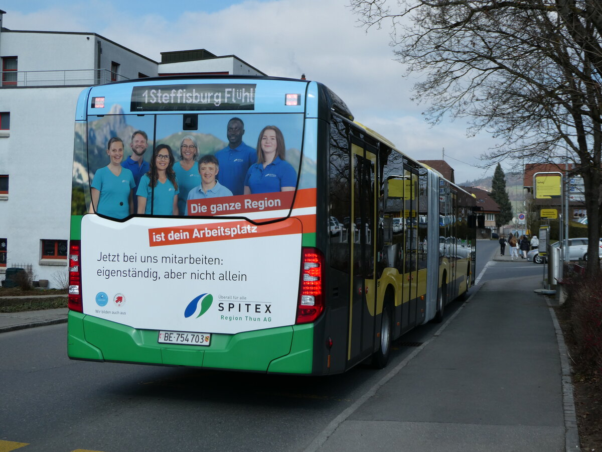 (246'763) - STI Thun - Nr. 703/BE 754'703 - Mercedes am 28. Februar 2023 in Thun, Spital (prov. Haltestelle f�r Berntor)