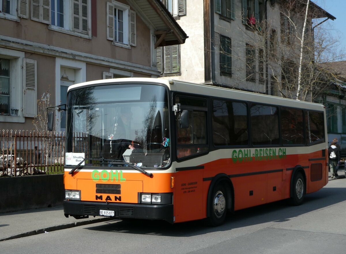 (246'886) - Gohl, Herzogenbuchsee - BE 815'877 - MAN/Lauber (ex AMSA Chiasso Nr. 19; ex Tresch, Amsteg PID 2290) am 5. M�rz 2023 in Thun, Expo