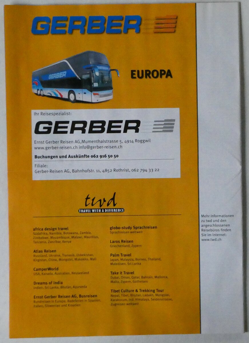 (247'151) - Gerber-Badeferien 2008 am 12. M�rz 2023 in Thun (R�ckseite)