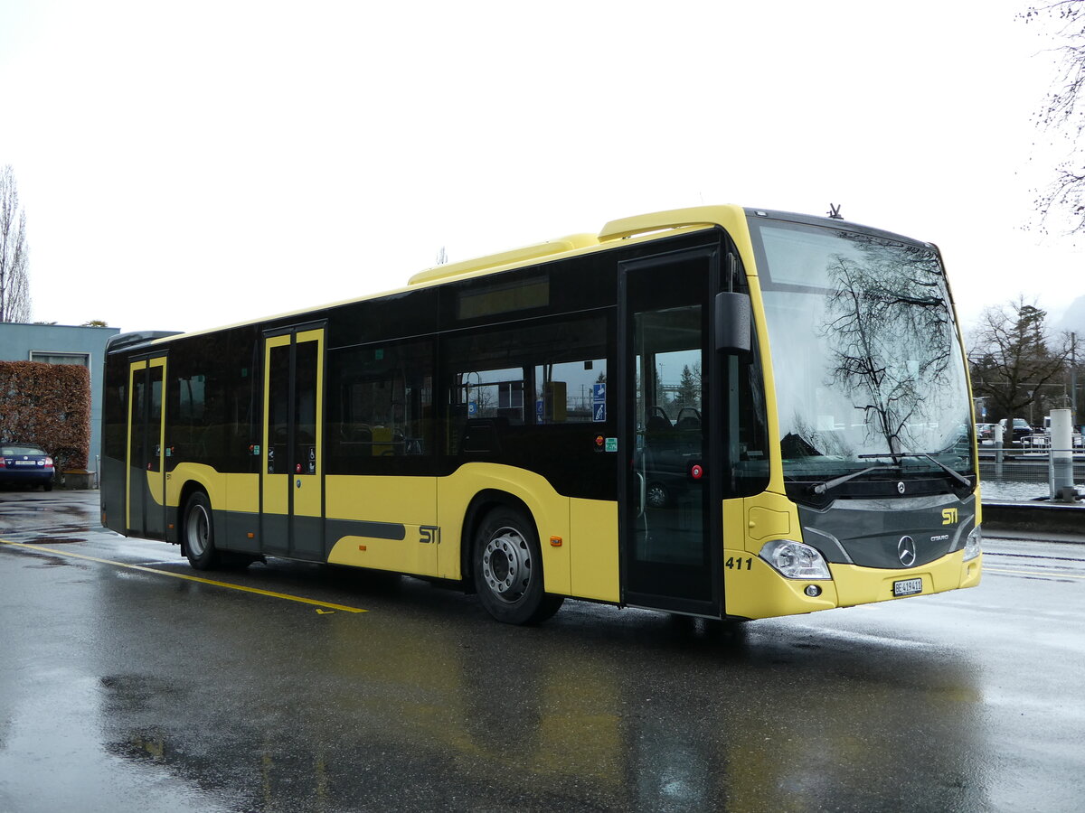 (247'202) - STI Thun - Nr. 411/BE 419'411 - Mercedes am 14. M�rz 2023 bei der Schiffl�ndte Thun