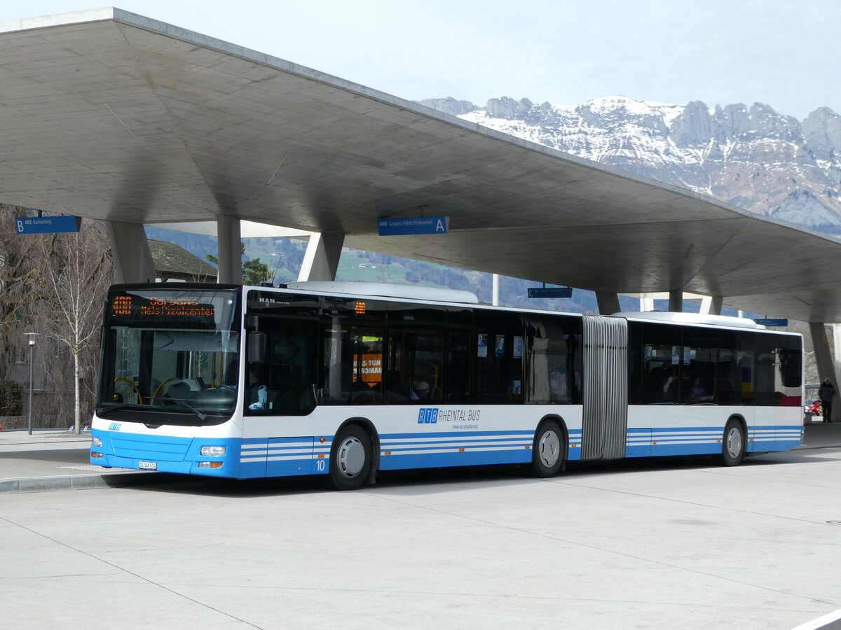 (247'497) - RTB Altst�tten - Nr. 10/SG 348'634 - MAN am 21. M�rz 2023 beim Bahnhof Buchs