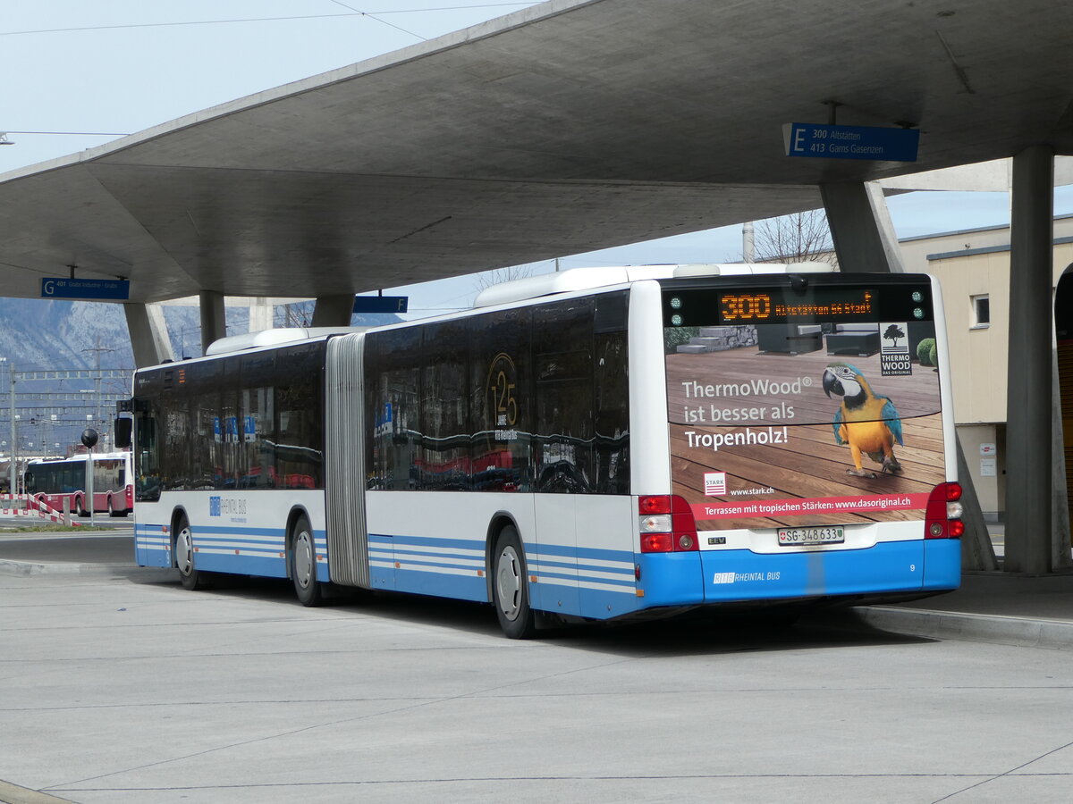 (247'509) - RTB Altst�tten - Nr. 9/SG 348'633 - MAN am 21. M�rz 2023 beim Bahnhof Buchs