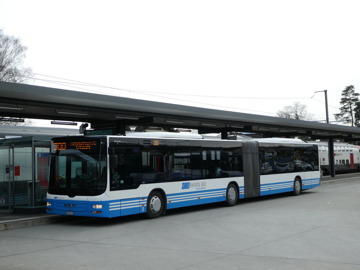 (247'514) - RTB Altst�tten - Nr. 9/SG 348'633 - MAN am 21. M�rz 2023 beim Bahnhof Altst�tten