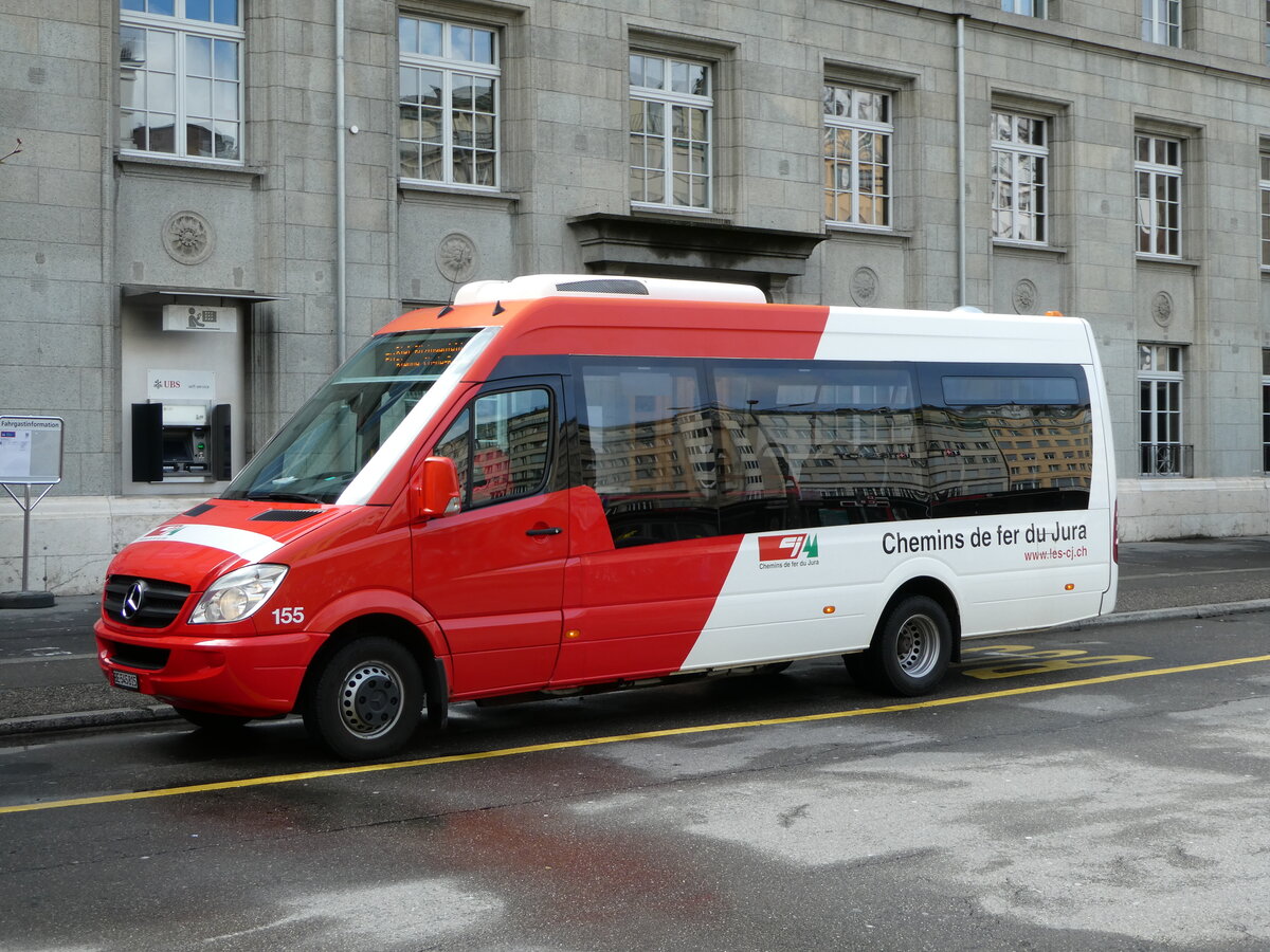 (247'630) - CJ Tramelan - Nr. 155/BE 545'815 - Mercedes am 25. M�rz 2023 beim Bahnhof Biel