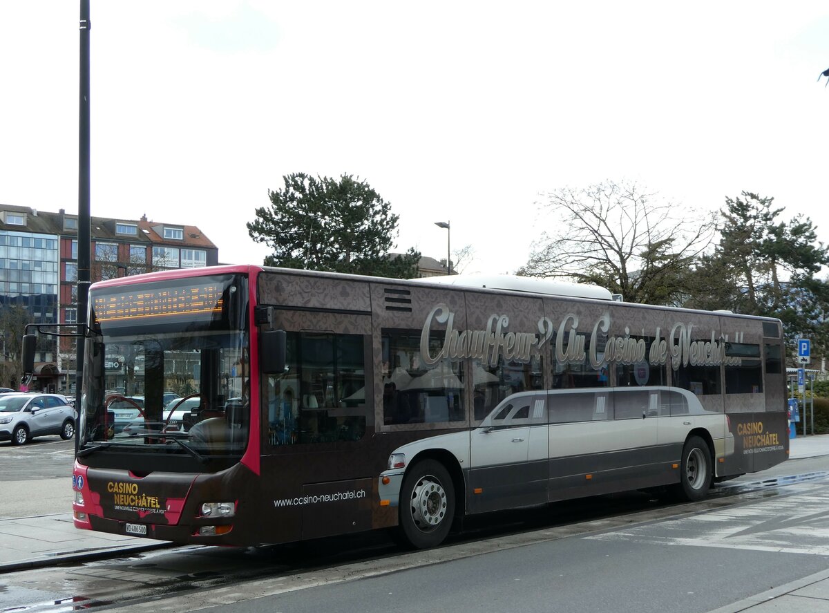 (247'640) - TRAVYS Yverdon - Nr. 223/VD 486'500 - MAN am 25. M�rz 2023 beim Bahnhof Yverdon