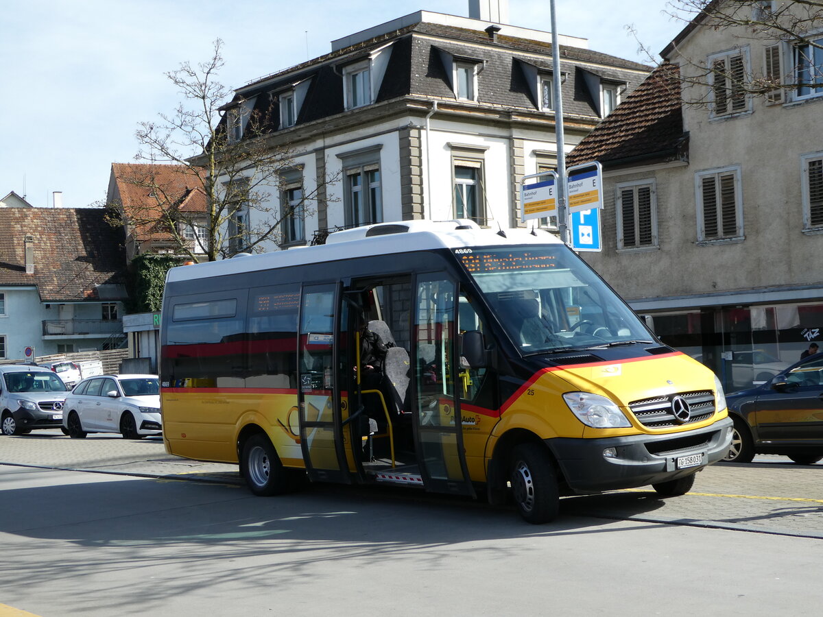 (247'807) - BOTG Amriswil - Nr. 25/TG 158'031/PID 4869 - Mercedes am 28. M�rz 2023 beim Bahnhof Amriswil