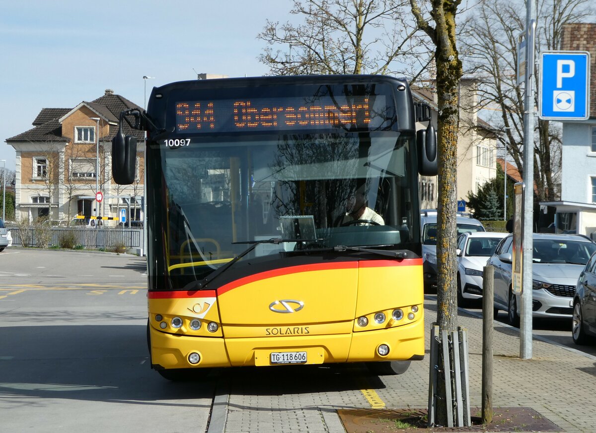 (247'812) - BOTG Amriswil - Nr. 22/TG 118'606/PID 10'097 - Solaris am 28. M�rz 2023 beim Bahnhof Amriswil