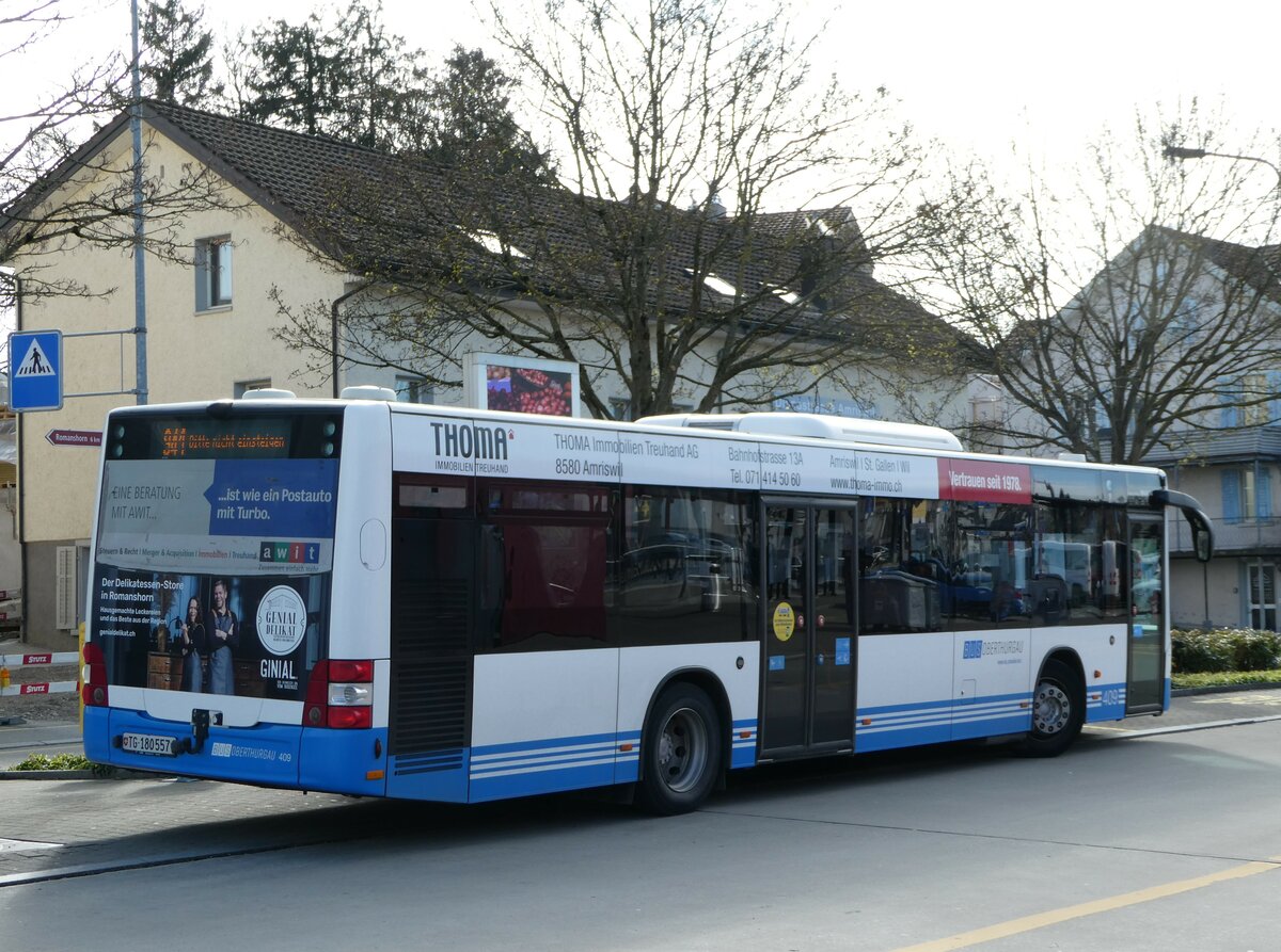 (247'816) - BOTG Amriswil - Nr. 409/TG 180'557 - MAN (ex Nr. 14) am 28. M�rz 2023 beim Bahnhof Amriswil