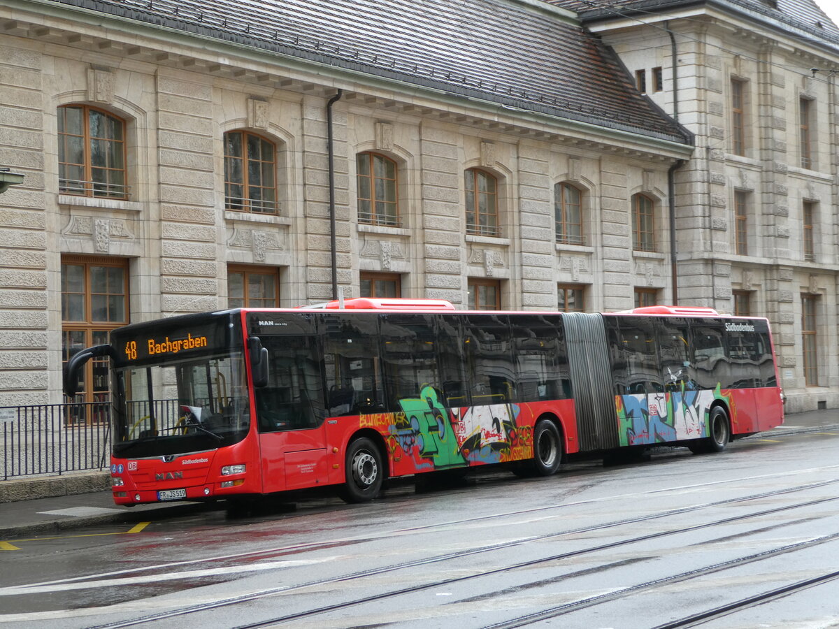(247'849) - Aus Deutschland: SBG Freiburg - FR-JS 519 - MAN am 30. M�rz 2023 beim Bahnhof Basel