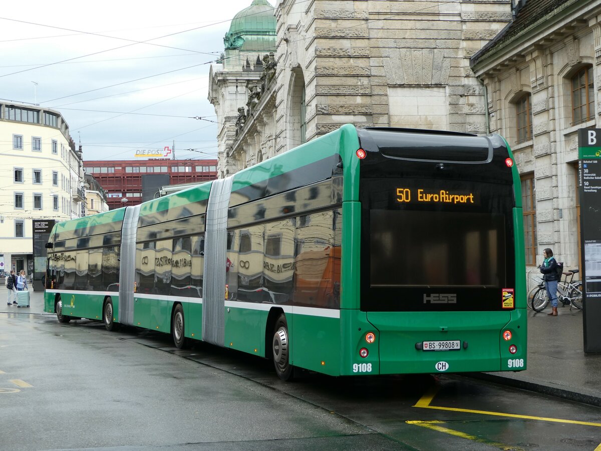 (247'851) - BVB Basel - Nr. 9108/BS 99'808 - Hess am 30. M�rz 2023 beim Bahnhof Basel