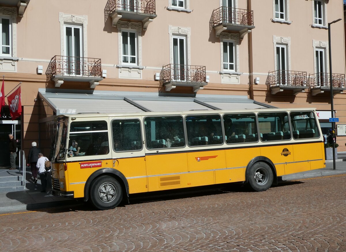 (248'676) - Wittwer, Chur - GR 16'004 - FBW/Gangloff (ex Eggenberger, M�riken; ex AVG Grindelwald Nr. 11; ex P 24'170) am 16. April 2023 beim Bahnhof Bellinzona