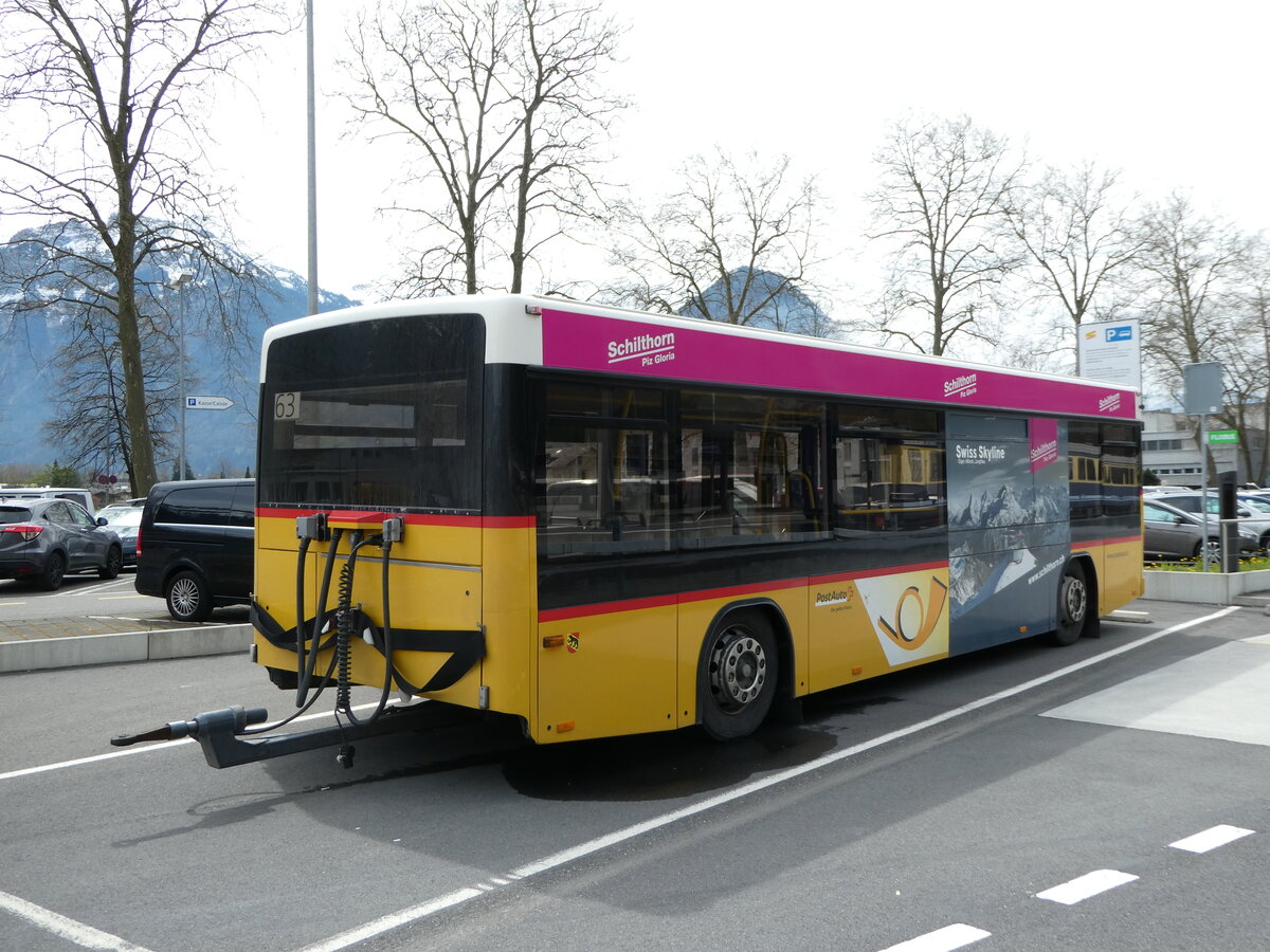 (248'988) - PostAuto Bern - BE 499'063/PID 10'299 - Lanz+Marti/Hess Personenanh�nger (ex VBL Luzern Nr. 310) am 21. April 2023 beim Bahnhof Interlaken Ost