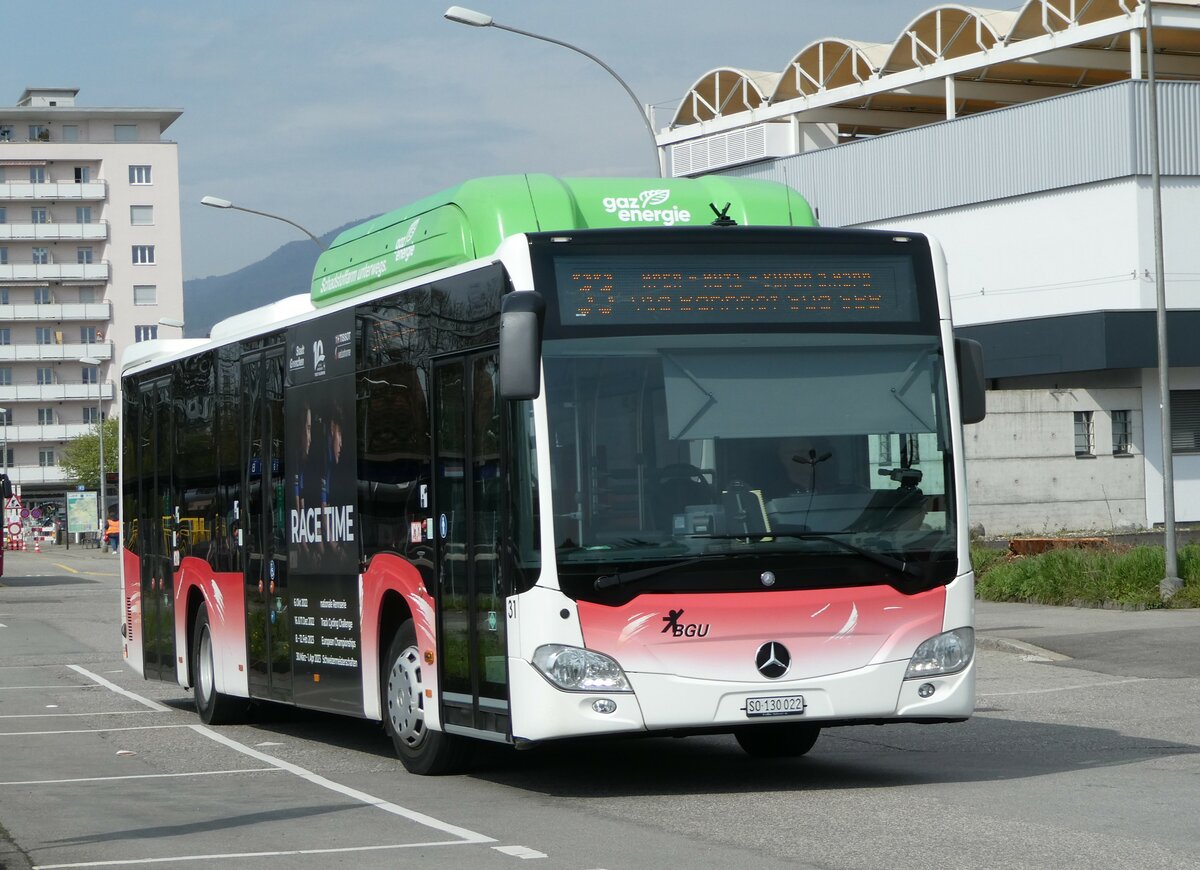 (249'007) - BGU Grenchen - Nr. 31/SO 130'022 - Mercedes am 22. April 2023 beim Bahnhof Grenchen S�d