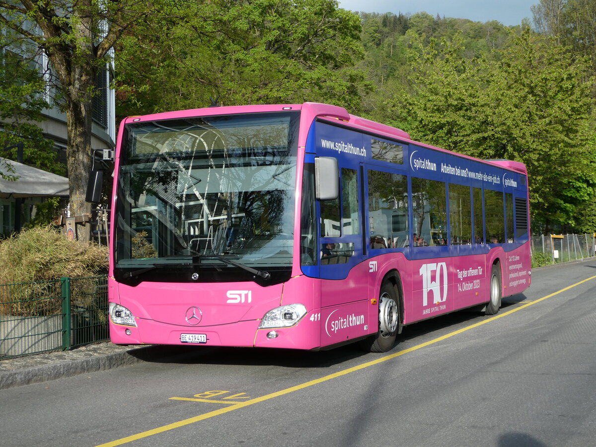 (249'693) - STI Thun - Nr. 411/BE 419'411 - Mercedes am 5. Mai 2023 bei der Schiffl�ndte Thun