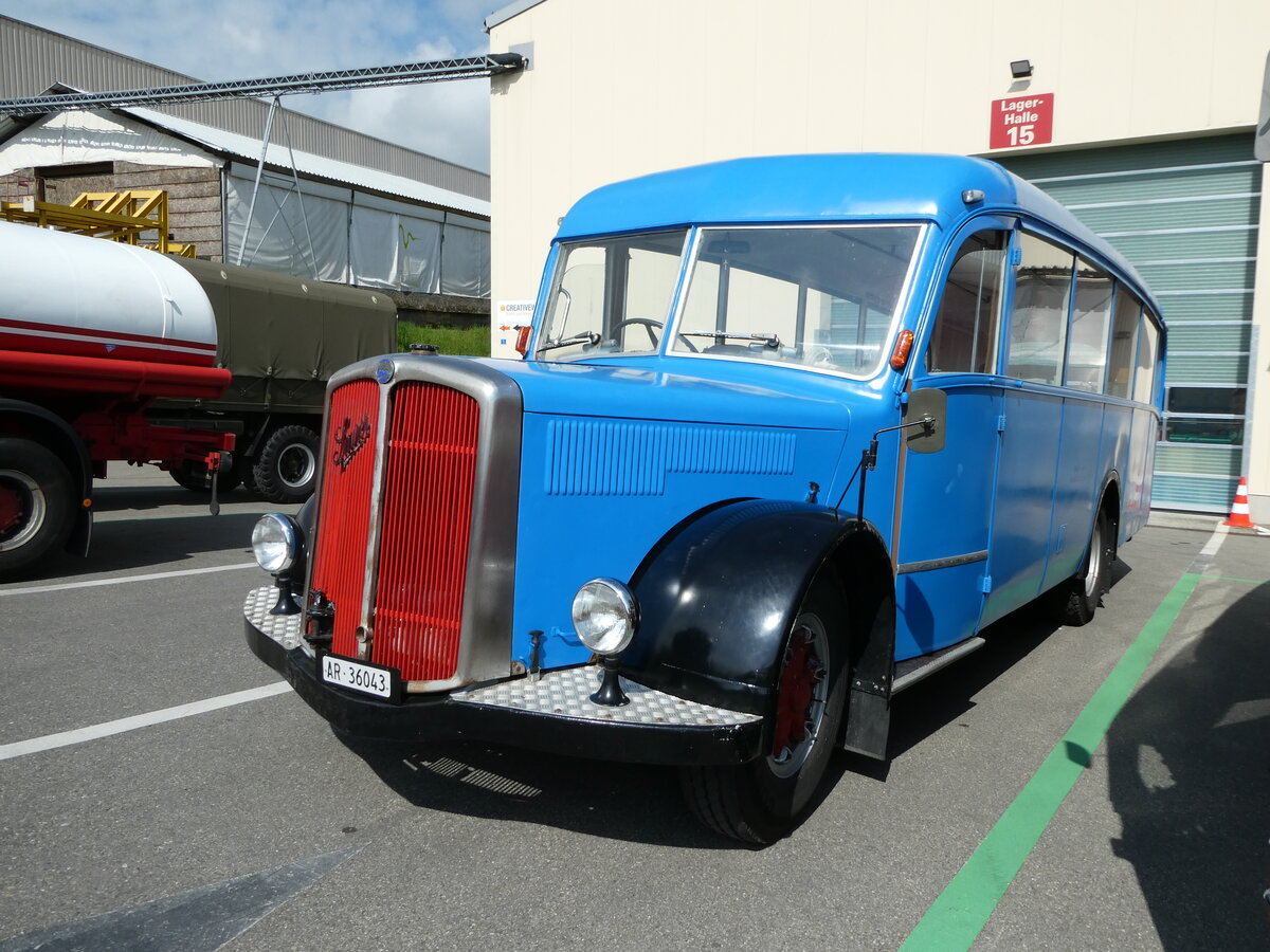 (249'738) - Wehrle, Trogen - AR 36'043 - Saurer/Saurer (ex Sulzer, Winterthur) am 6. Mai 2023 in Attikon, Wegm�ller