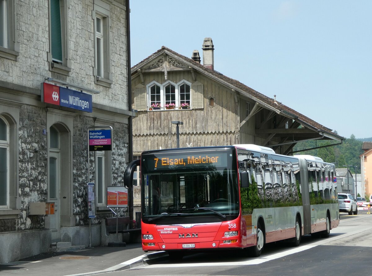 (250'326) - SW Winterthur - Nr. 358/ZH 886'358 - MAN am 21. Mai 2023 beim Bahnhof Winterthur W�lflingen