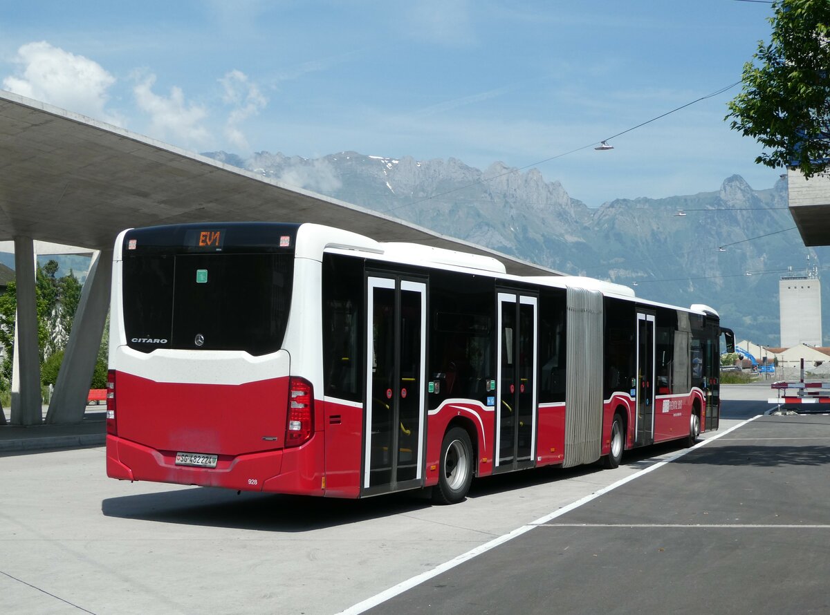 (250'773) - RTB Altst�tten - Nr. 928/SG 482'224 - Mercedes (ex Wiener Linien, A-Wien Nr. 8740) am 30. Mai 2023 beim Bahnhof Buchs
