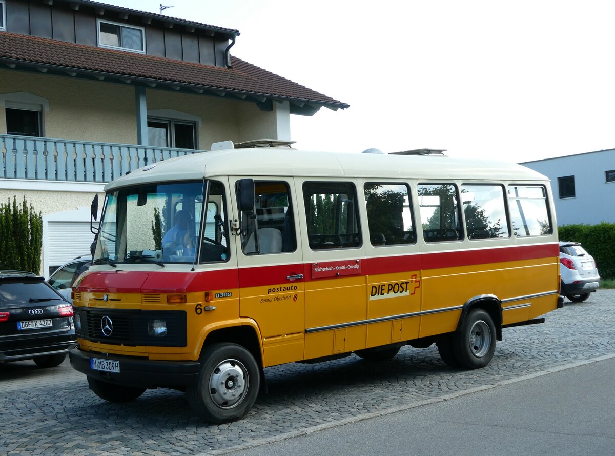 (250'916) - Hahn, M�nchen - Nr. 6/M-MB 309H - Mercedes (ex M�ller, CH-Ennetmoos Nr. 6; ex Portenier, CH-Adelboden Nr. 6/PID 492; ex Geiger, CH-Adelboden Nr. 6) am 3. Juni 2023 in Rottersdorf, Vilstaler Hof