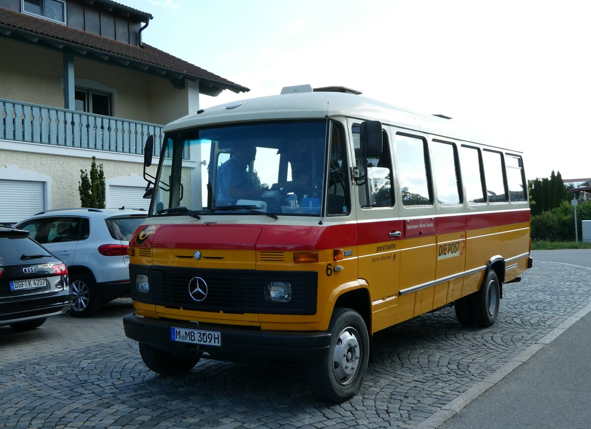 (250'917) - Hahn, M�nchen - Nr. 6/M-MB 309H - Mercedes (ex M�ller, CH-Ennetmoos Nr. 6; ex Portenier, CH-Adelboden Nr. 6/PID 492; ex Geiger, CH-Adelboden Nr. 6) am 3. Juni 2023 in Rottersdorf, Vilstaler Hof