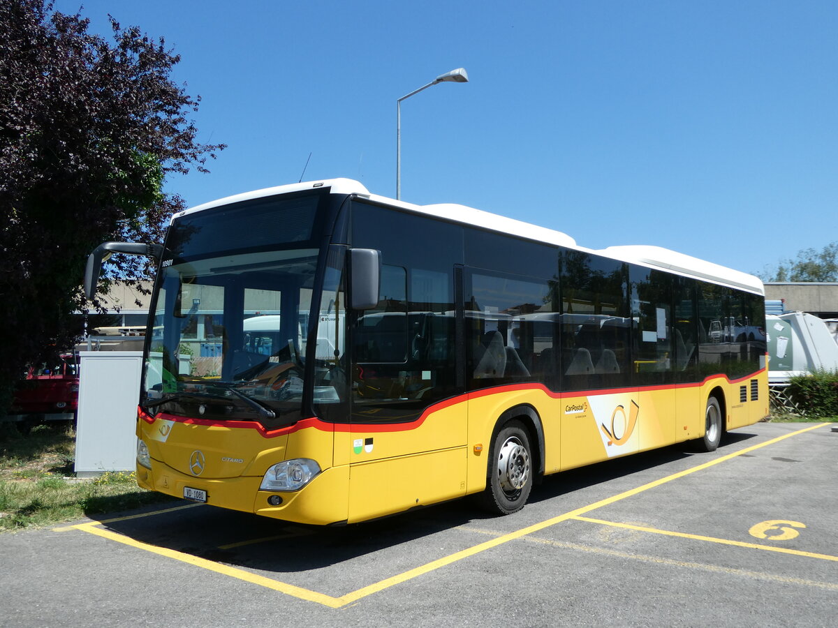 (252'493) - CarPostal Ouest - VD 1080/PID 10'901 - Mercedes (ex TPB, S�deilles) am 8. Juli 2023 in Yverdon, Garage