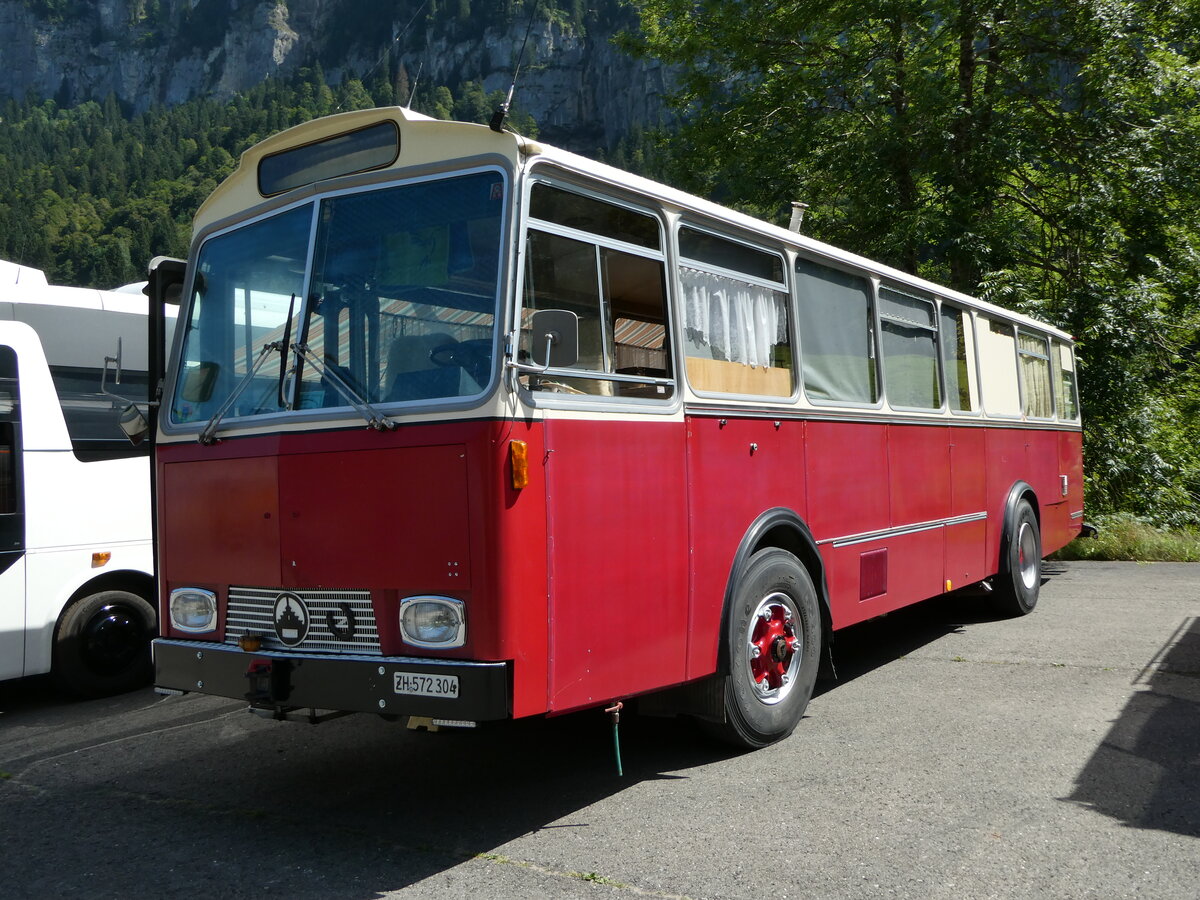 (253'953) - Niederer F., Langwiesen - ZH 572'304 - Saurer/T�scher (ex Sol�r+Fontana, Ilanz) am 19. August 2023 in Hoch-Ybrig, Talstation Weglosen