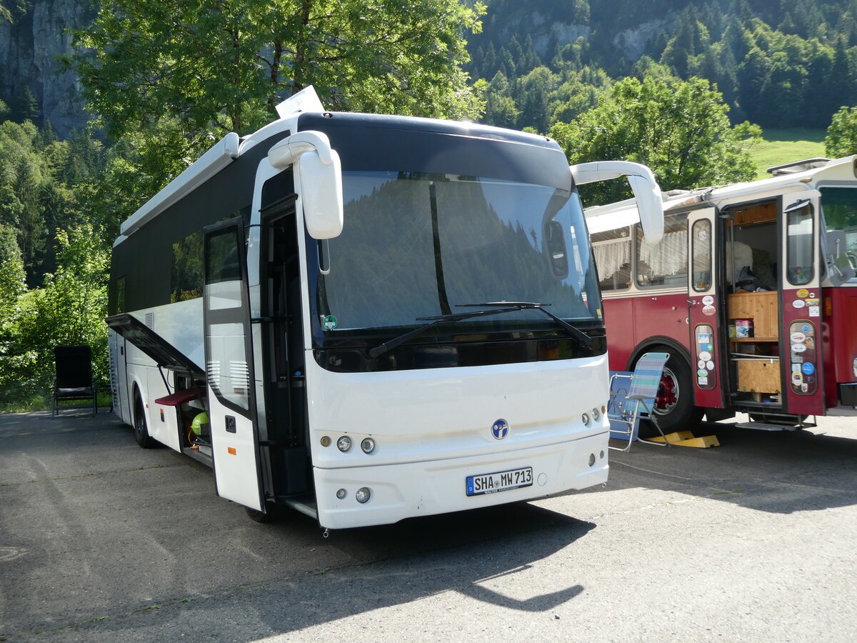 (254'017) - Aus Deutschland: Walter, �brigshausen - SHA-MW 713 - Temsa am 19. August 2023 in Hoch-Ybrig, Talstation Weglosen