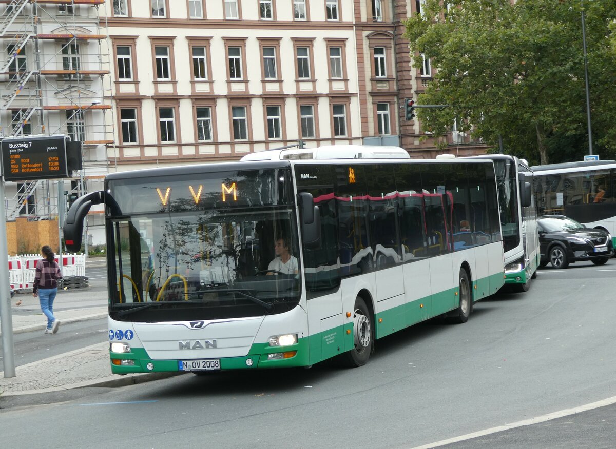 (254'329) - OVF N�rnberg - N-OV 2008 - MAN am 29. August 2023 beim Bahnhof W�rzburg