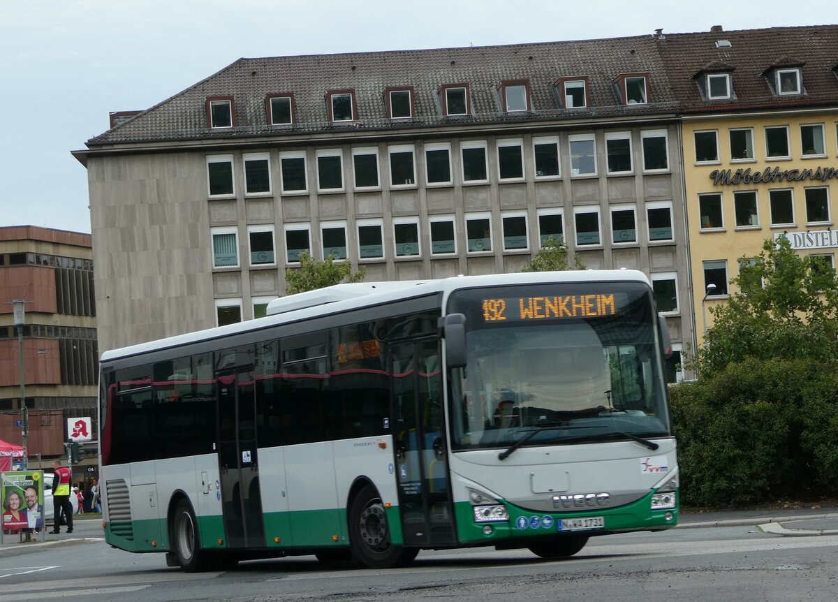 (254'343) - OVF N�rnberg - N-OV 1731 - Iveco am 29. August 2023 beim Bahnhof W�rzburg