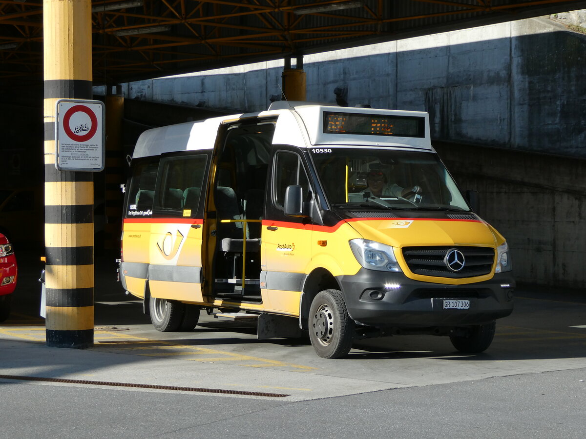 (254'851) - PostAuto Graub�nden - GR 107'306/PID 10'530 - Mercedes am 8. September 2023 in Thusis, Postautostation