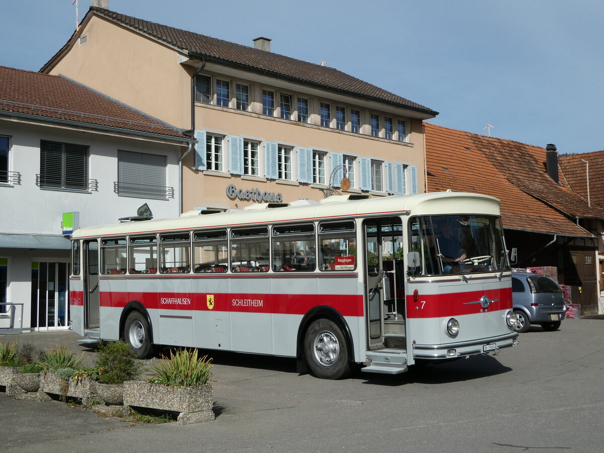(255'387) - Borer, Neuhausen - Nr. 7/SH 19'684 - Saurer/T�scher (ex Heiniger, B�tzberg; ex ASS Schleitheim Nr. 22; ex ASS Schleitheim Nr. 7) am 17. September 2023 in Beggingen, Dorf