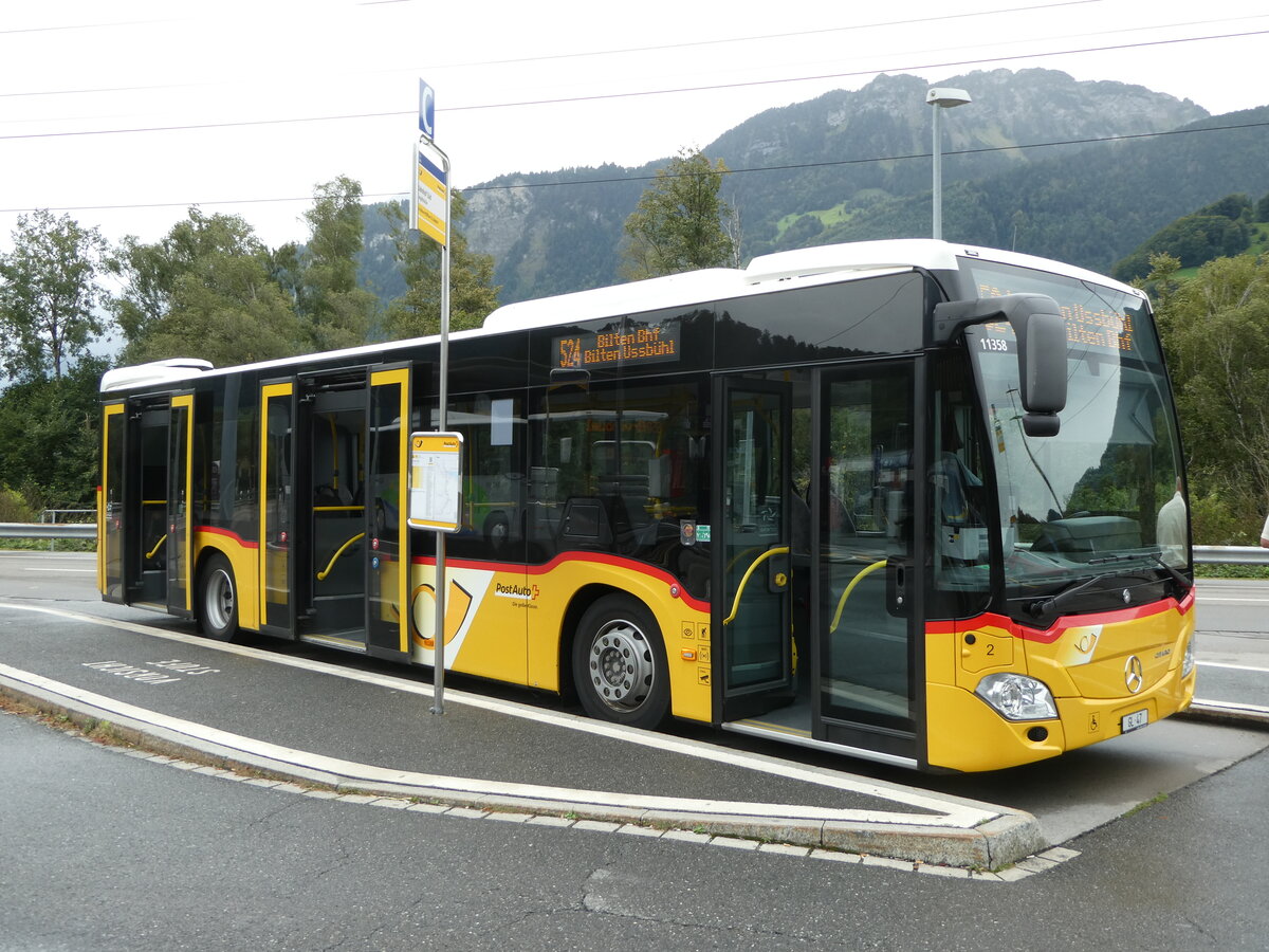 (255'413) - Niederer, Filzbach - Nr. 2/GL 47/PID 11'358 - Mercedes am 18. September 2023 beim Bahnhof Ziegelbr�cke