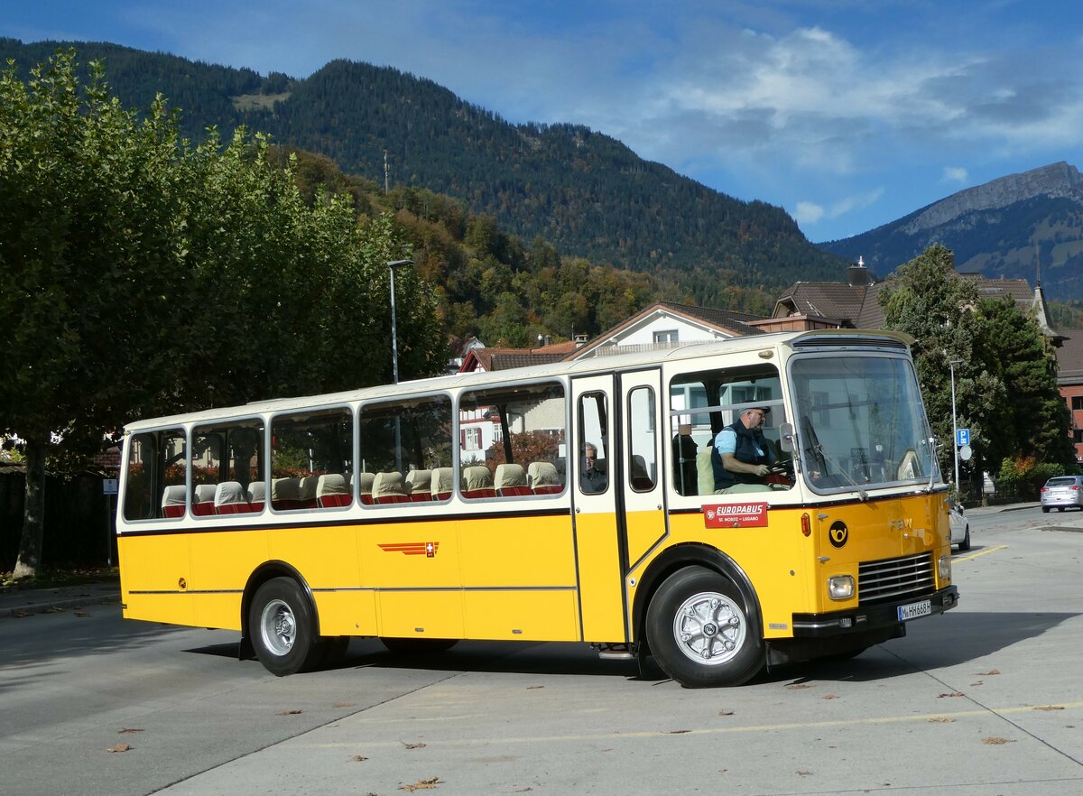 (256'474) - Aus Deutschland: Hahn, M�nchen - M-HH 668H - FBW/FHS (ex Michels, Schmallenberg; ex FRAM Drachten/NL Nr. 5; ex P 24'184) am 28. Oktober 2023 beim Bahnhof Sarnen