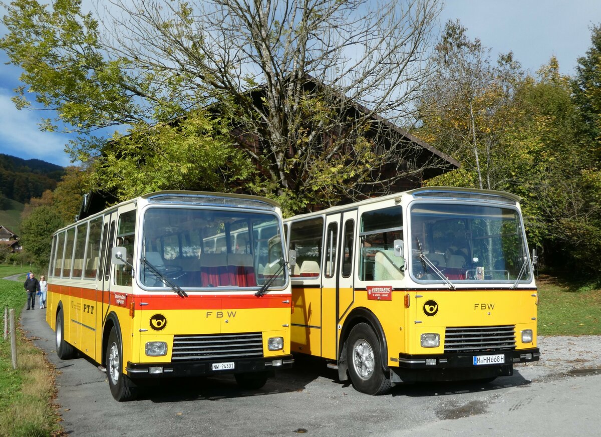 (256'490) - Lambach, Gommiswald - NW 24'301 - FBW/Eggli (ex Tanner+Lambach, Reigoldswil; ex Lambach, Rieden; ex Meier, Gr�t; ex AVG Grindelwald Nr. 13; ex P 24'182) am 28. Oktober 2023 in Giswil, Grossteilstrasse