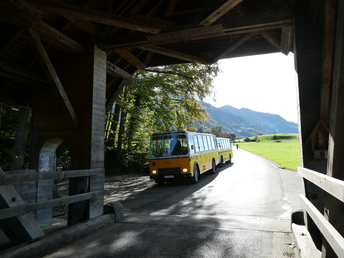 (256'501) - Aus Deutschland: Hahn, M�nchen - M-HH 668H - FBW/FHS (ex Michels, Schmallenberg; ex FRAM Drachten/NL Nr. 5; ex P 24'184) am 28. Oktober 2023 in Sachseln, Hohe Br�cke