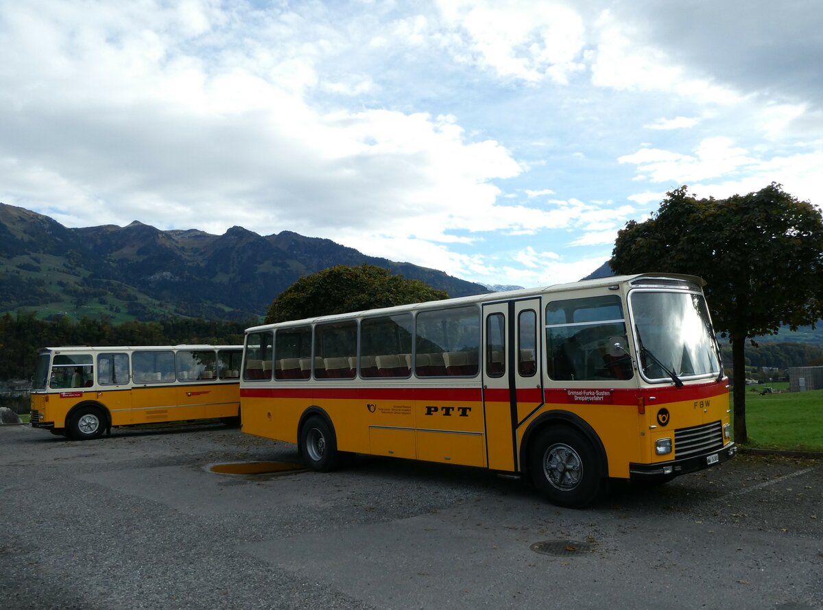 (256'514) - Lambach, Gommiswald - NW 24'301 - FBW/Eggli (ex Tanner+Lambach, Reigoldswil; ex Lambach, Rieden; ex Meier, Gr�t; ex AVG Grindelwald Nr. 13; ex P 24'182) am 28. Oktober 2023 in K�giswil, Restaurant Adler