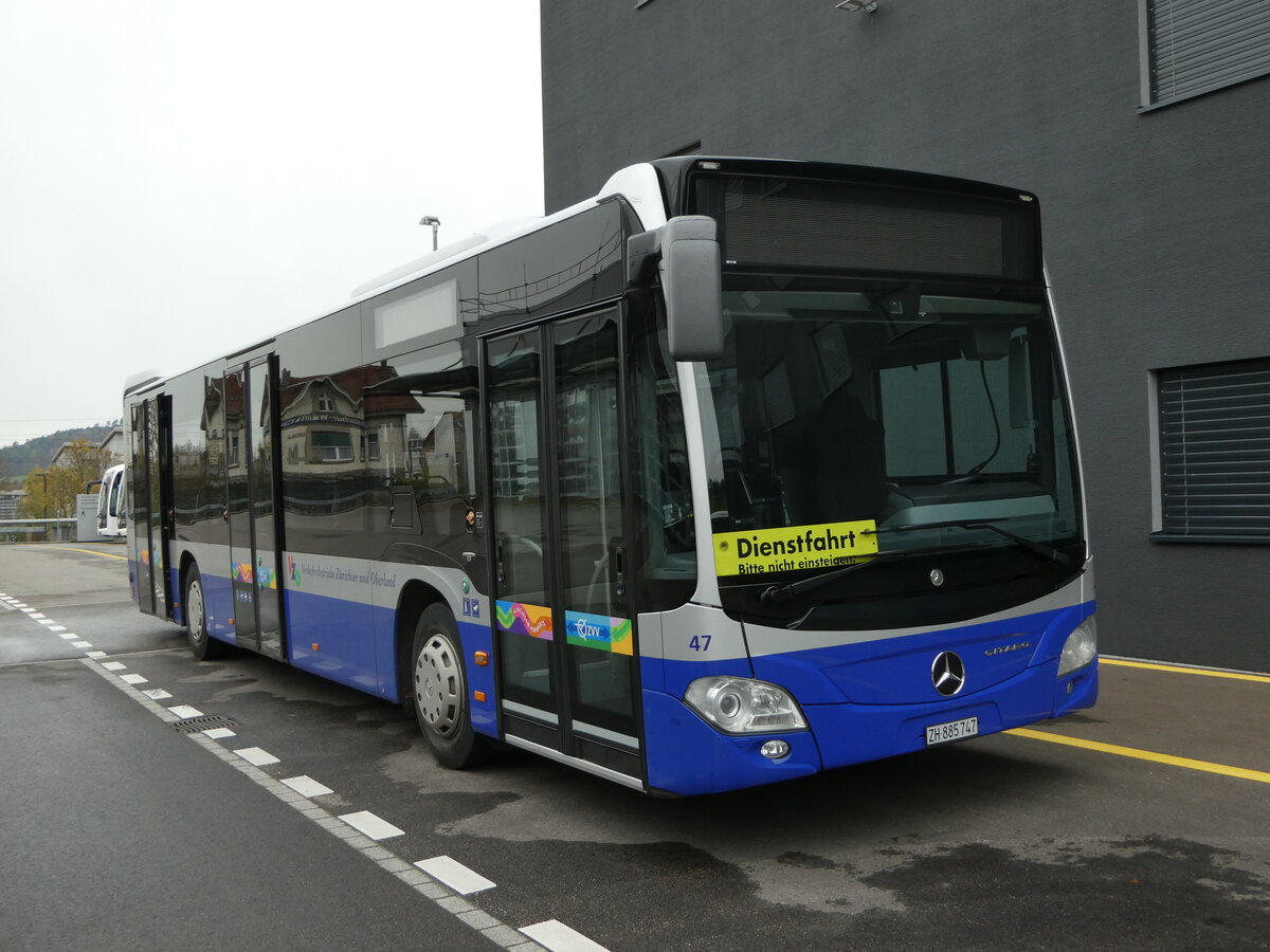 (257'132) - VZO Gr�ningen - Nr. 47/ZH 885'747 - Mercedes am 18. November 2023 in Winterthur, Daimler Buses