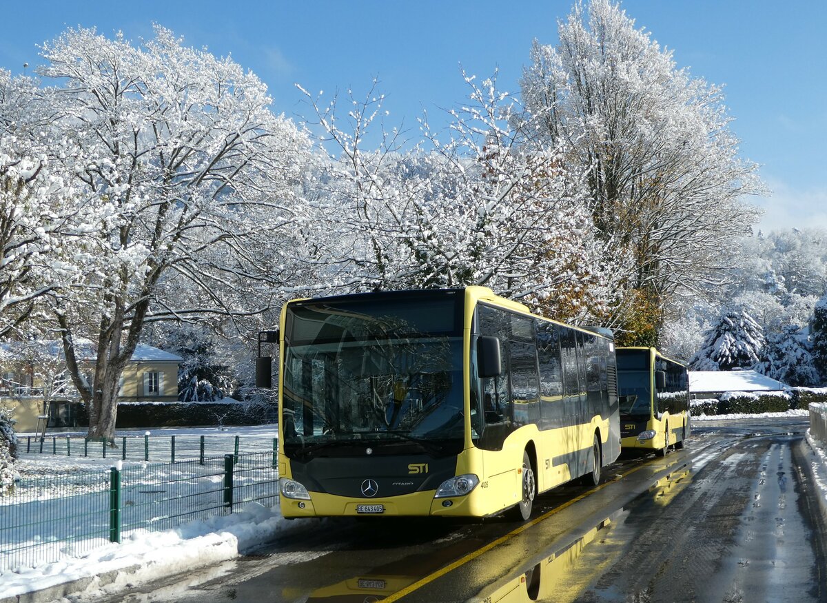 (257'383) - STI Thun - Nr. 405/BE 843'405 - Mercedes am 3. Dezember 2023 bei der Schiffl�ndte Thun